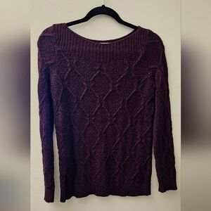 Women's Loft Knit Sweater, Dark Purple, Small